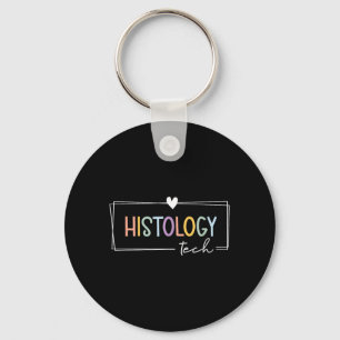 Cute Boho Histology Tech Medical Lab Technician Keychain