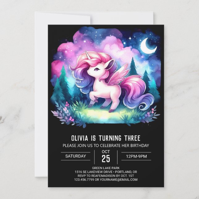 Cute Boho Horse Birthday Invitation (Front)