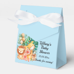 Cute Boho Jungle Animals Baby Shower Favor Box