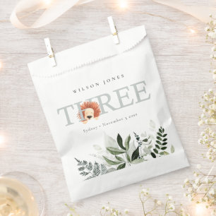 Cute Boho Lion Foliage 3rd Third Baby Shower Favour Bag