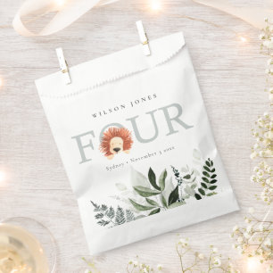 Cute Boho Lion Foliage 4th Fourth Baby Shower Favour Bag