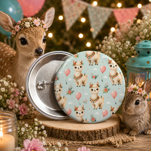 Cute Boho Llama 2 Inch Round Button