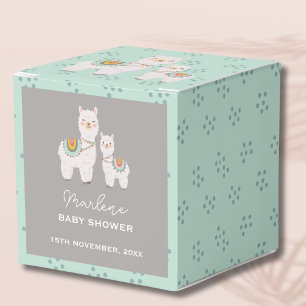 Cute boho llama baby shower favor box