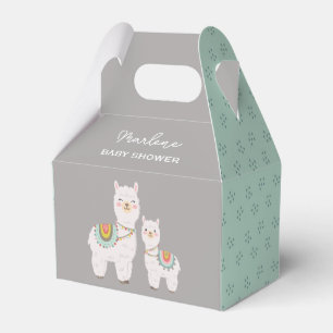 Cute boho llama baby shower favor box