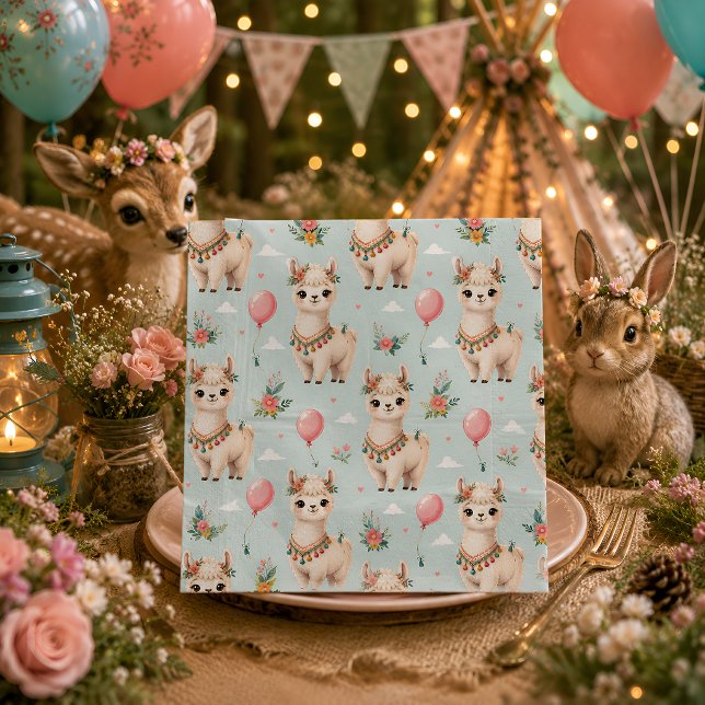 Cute Boho Llama Napkin (Creator Uploaded)