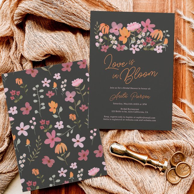 Cute boho meadow little wildflower bridal shower invitation (Creator Uploaded)