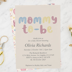 Cute Boho Mommy To Be Baby Shower Invitation