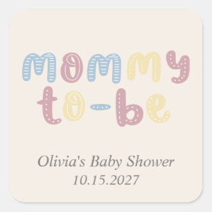 Cute Boho Mommy To Be Baby Shower Square Sticker