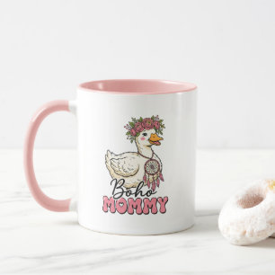 Cute Boho Mommy word art goose Mug
