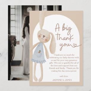 Cute Boho Oh Baby Bunny Baby Shower  Thank You Card