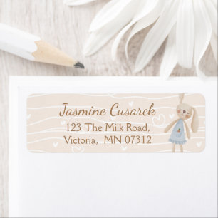 Cute Boho Oh Baby Bunny Hearts Return Address 