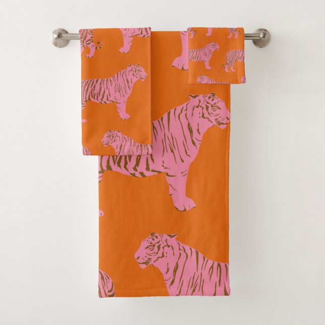 Cute Boho Orange et Pink Tiger Art Motif (En situation)