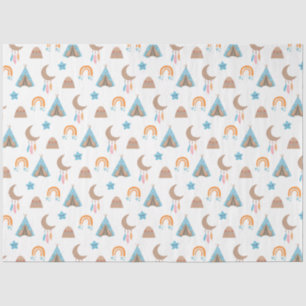 Cute Boho Pattern on White Tissue Paper