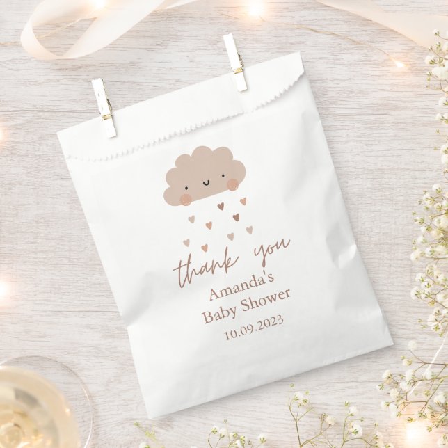 Cute Boho Rain Cloud Baby Shower  Favour Bag (Clipped)