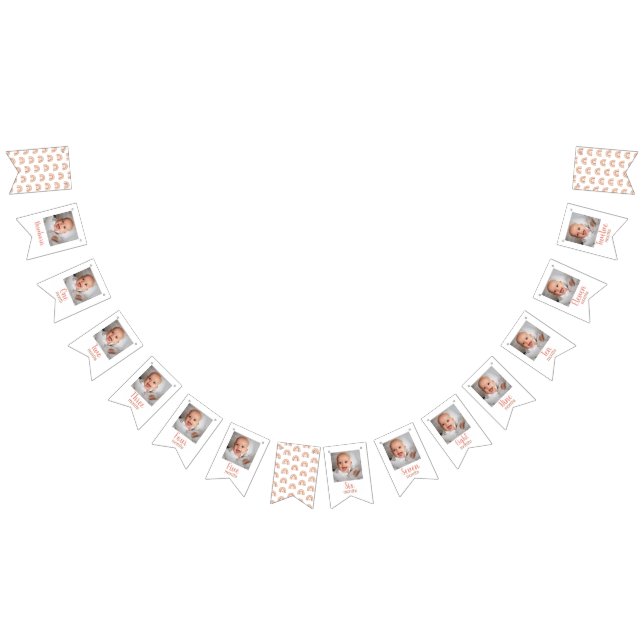 Cute Boho Rainbow 1st Birthday 12 Months Photo Bunting Flags (All)