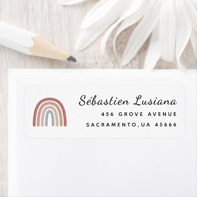 Cute Boho Rainbow Baby shower Adresse de retour (En situation)