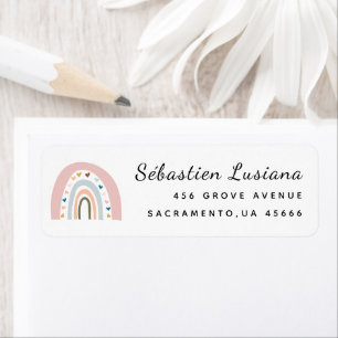 Cute Boho Rainbow Baby Shower Return Address