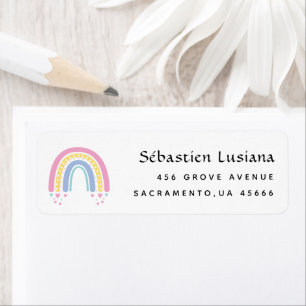 Cute Boho Rainbow Baby Shower Return Address