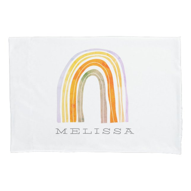 Cute boho rainbow drawing pillow case sleeve (Front)