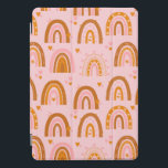 Cute Boho Rainbow Hearts Pattern in Pink Orange iPad Pro Cover<br><div class="desc">Cute Boho Rainbow Hearts Pattern in Pink Orange Tablet Case</div>