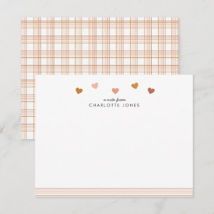 Cute Boho Rainbow Pattern Hearts Kids Stationery Card