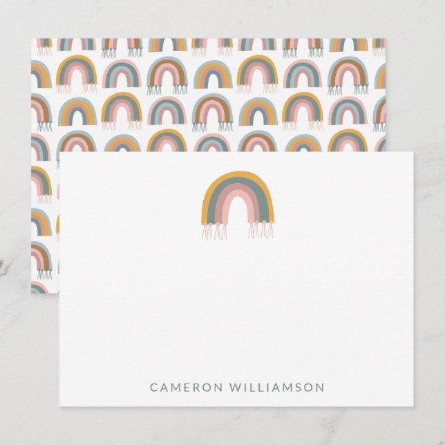 Cute Boho Rainbow Personalized Baby and Kids  Card (Front/Back)