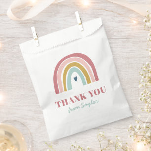 Cute Boho Rainbow Pink Birthday Favour Bag