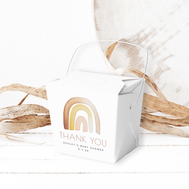 Cute Boho Rainbow Thank You Baby Shower Favor Box (Creator Uploaded)