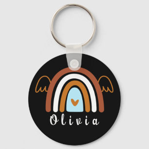 Cute Boho Rainbow with Personalized Name   Keychain