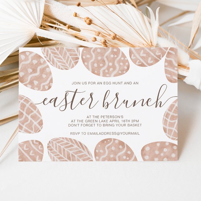 Cute boho Scandi Easter egg hunt brunch Invitation (Creator Uploaded)