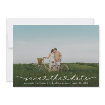 Cute Boho Script Modern Save The Date Card