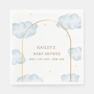 Cute Boho Star Cloud Arch Boy Baby Shower Napkin