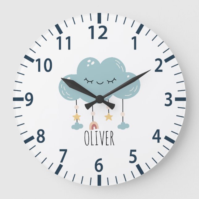 Cute Boho Style Lullabe Nuage Nuage Nuage Horloge  (Recto)