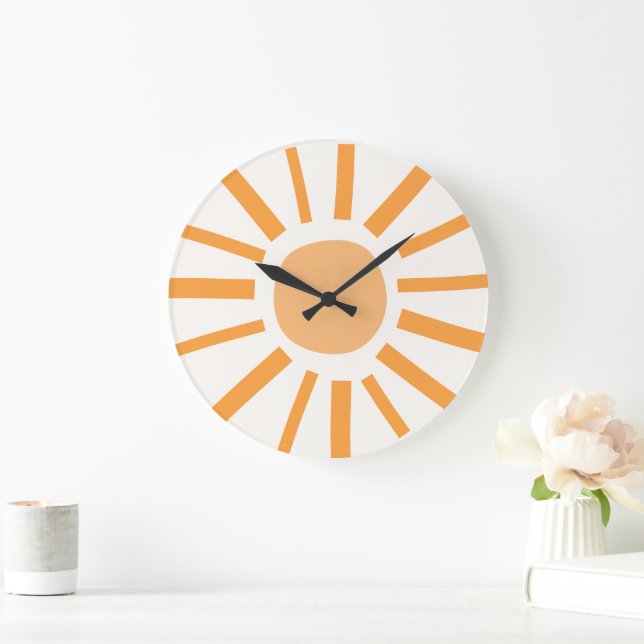 Cute Boho Sun Nursery Decor  Large Clock (Home)