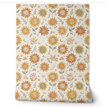 Cute Boho Sunflower Nursery Sun & Rainbow Pattern