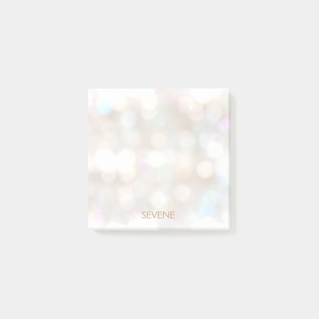 Cute Bokeh Personalized Post-it Notes (Front)