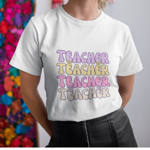 Cute  Bold Groovy Teacher T-Shirt