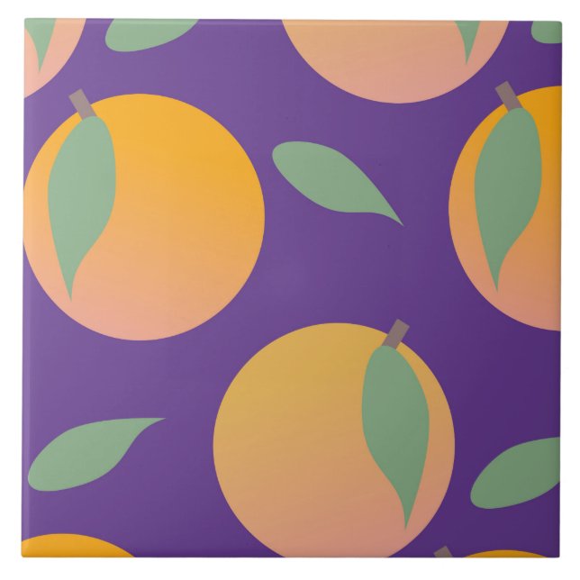 Cute Bold Jumbo Oranges Tile (Front)