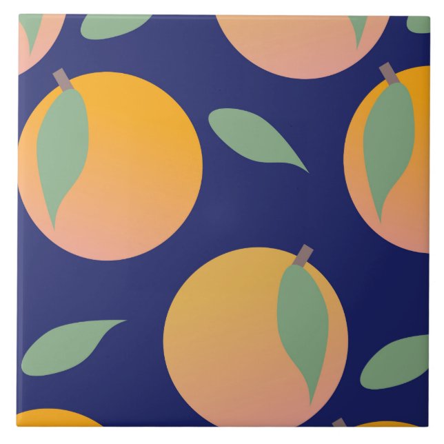 Cute Bold Jumbo Oranges Tile (Front)