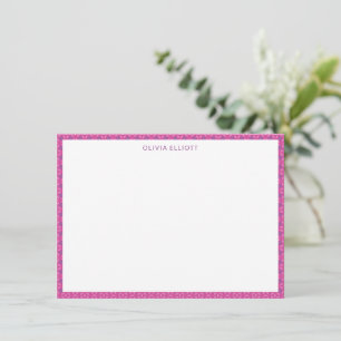 Cute Bold Modern Purple Personalized Stationery Card