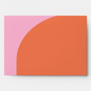 Cute Bold Pink Orange Colour Block Arch Unique Envelope