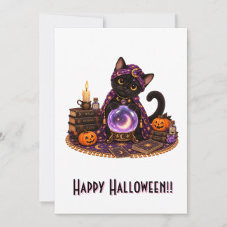 Cute Bombay Cat Fortune Teller Halloween Invitation