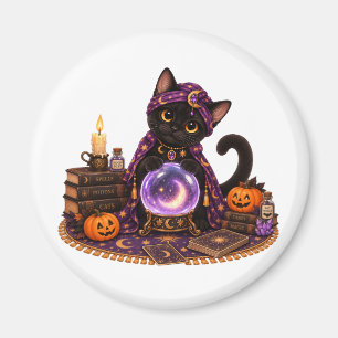 Cute Bombay Cat Fortune Teller Halloween Magnet