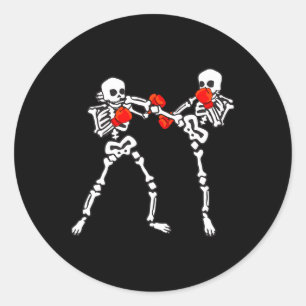 Cute Bone Kickbox Shirt - For Cool Men And Women W Classic Round Sticker