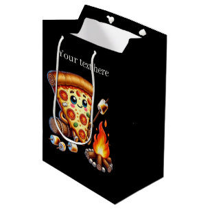Cute bonfire pizza party medium gift bag