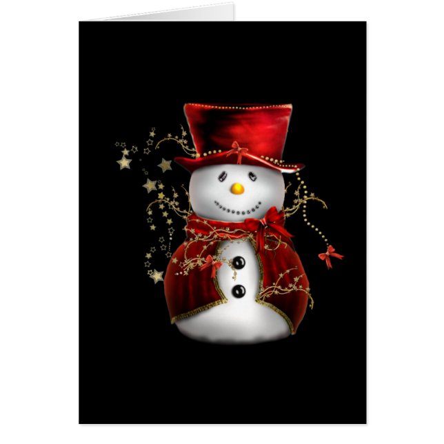Cute bonhomme de neige en Velours rouge Noël (Devant)
