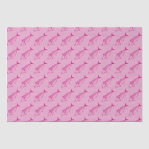 Cute Bonito Fish in Hot Pink on Pastel Pink Tissue Paper