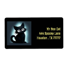Cute Boo Black Cat Halloween Adresse de retour