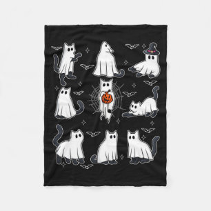 Cute Boo Black Cat Halloween Costumes Women Girl Fleece Blanket