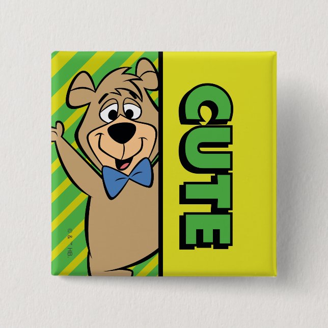 Cute Boo-Boo Bear 2 Inch Square Button (Front)